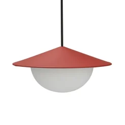 AGO Alley pendellampa, inbyggd LED, liten, tegelröd