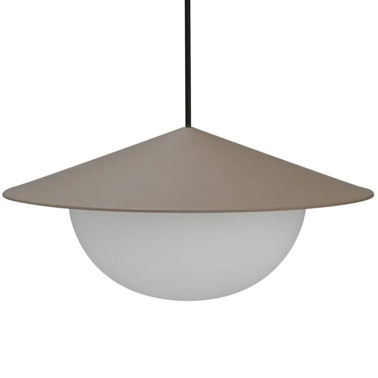 AGO Alley pendellampa, inbyggd LED, stor, lergrå