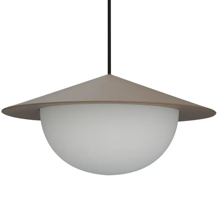 AGO Alley pendellampa, inbyggd LED, stor, lergrå