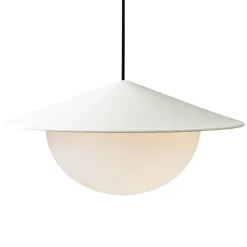 AGO Alley pendellampa, inbyggd LED, stor, äggvit