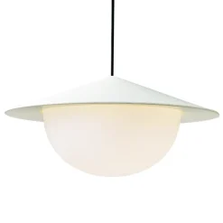 AGO Alley pendellampa, inbyggd LED, stor, äggvit