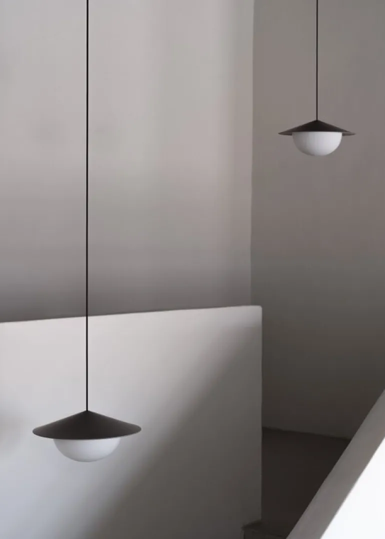 AGO Alley pendellampa, inbyggd LED, stor, grå