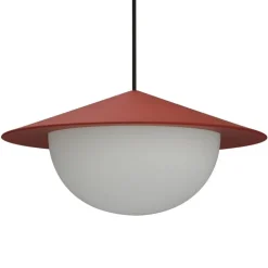 AGO Alley pendellampa, inbyggd LED, stor, tegelröd