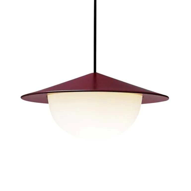 AGO Alley pendellampa, inbyggd LED, liten, vinröd