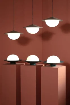 AGO Alley pendellampa, inbyggd LED, stor, senap