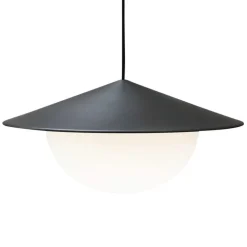 AGO Alley pendellampa, inbyggd LED, stor, träkol