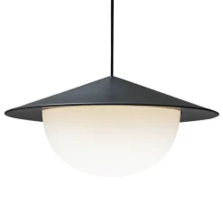 AGO Alley pendellampa, inbyggd LED, stor, träkol