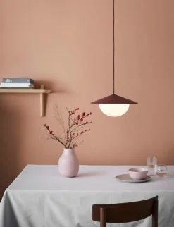 AGO Alley pendellampa, inbyggd LED, liten, senap