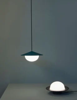 AGO Alley pendellampa, inbyggd LED, liten, senap