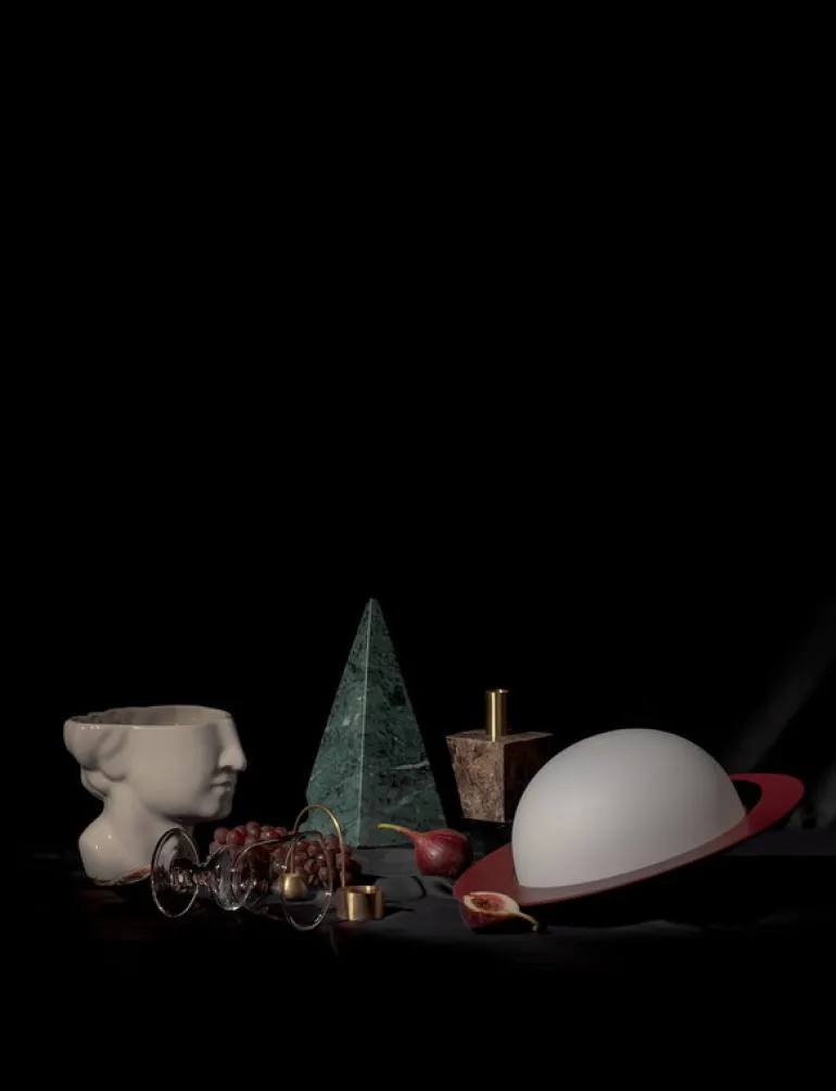 AGO Alley Tilt bordslampa, dimbar, liten, vinröd