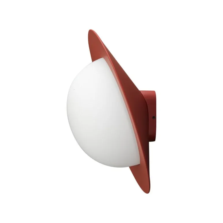 AGO Alley vägglampa, inbyggd LED, liten, tegelröd