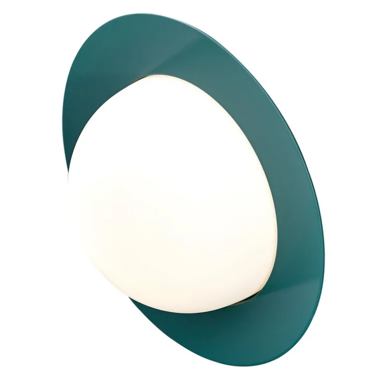 AGO Alley vägglampa, inbyggd LED, stor, grön