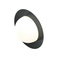 AGO Alley vägglampa, inbyggd LED, liten, träkol