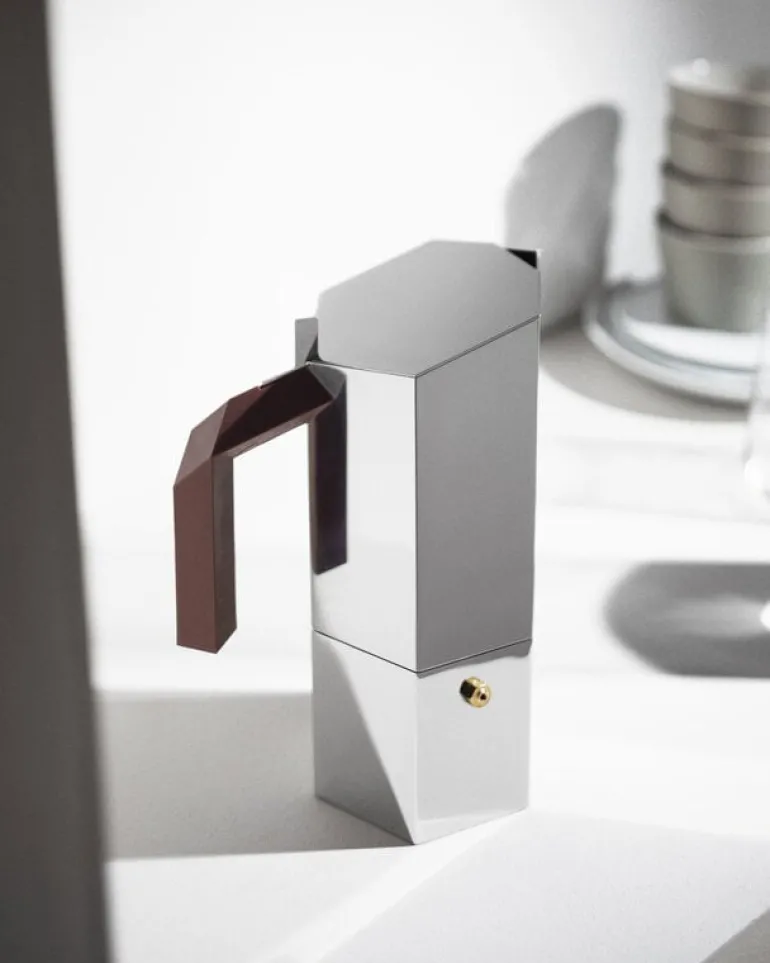 Alessi Menhir espressobryggare, 3 koppar, rostfritt stål