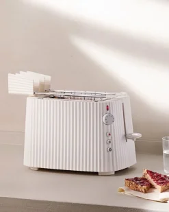 Alessi Plissé-set, brödrost och vattenkokare, 1,7 l, vit