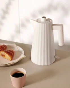 Alessi Plissé-set, brödrost och vattenkokare, 1,7 l, vit
