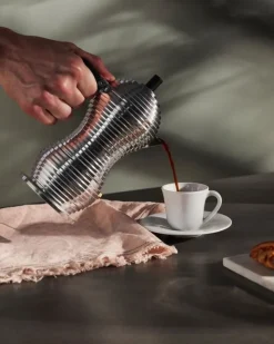Alessi Pulcina espressobryggare för induktion, 6 koppar, aluminium - svart