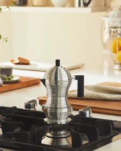 Alessi Pulcina espressobryggare för induktion, 3 koppar, aluminium - svart