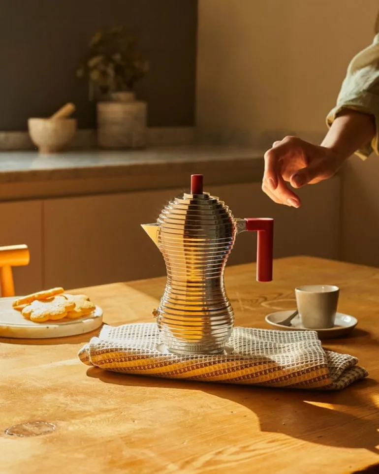 Alessi Pulcina espressobryggare, 3 koppar, aluminium - röd