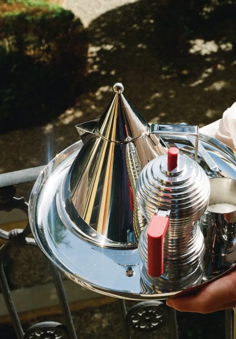 Alessi Pulcina espressobryggare, 3 koppar, aluminium - röd