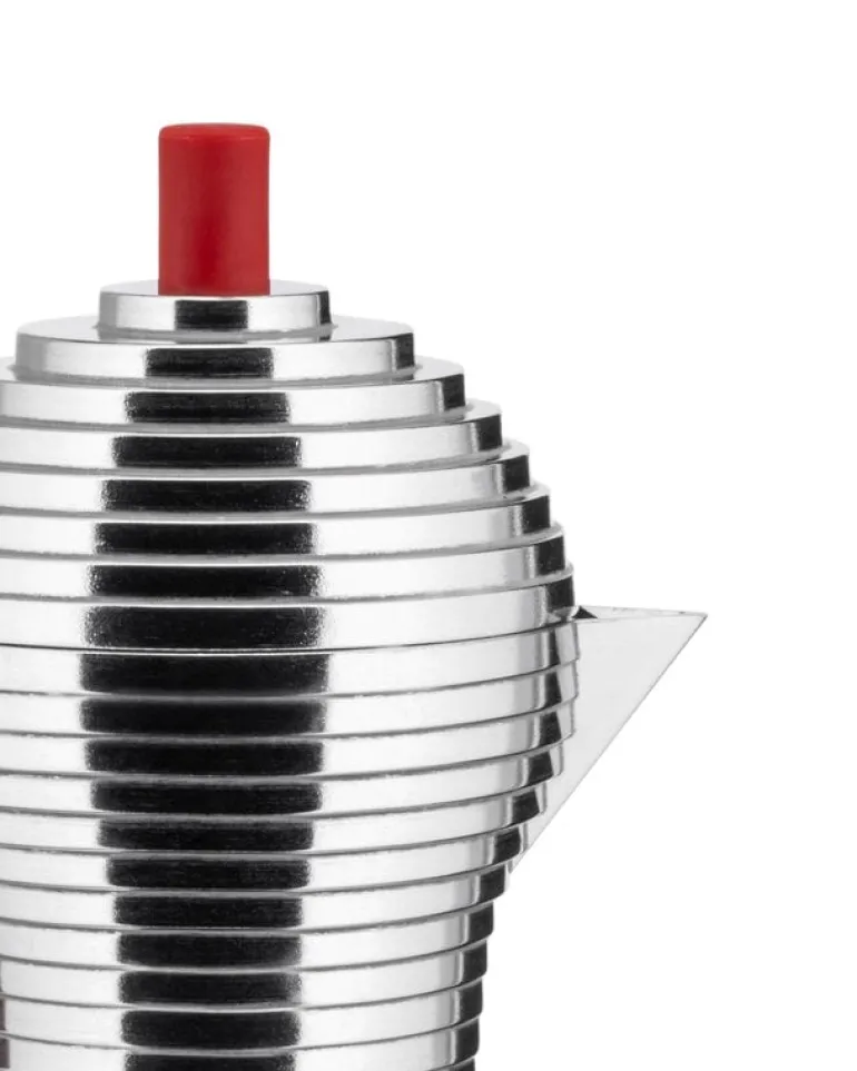 Alessi Pulcina espressobryggare, 3 koppar, aluminium - röd
