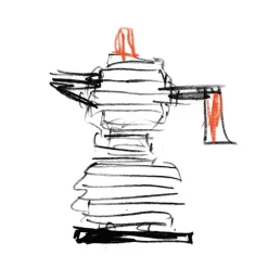 Alessi Pulcina espressobryggare, 3 koppar, aluminium - röd