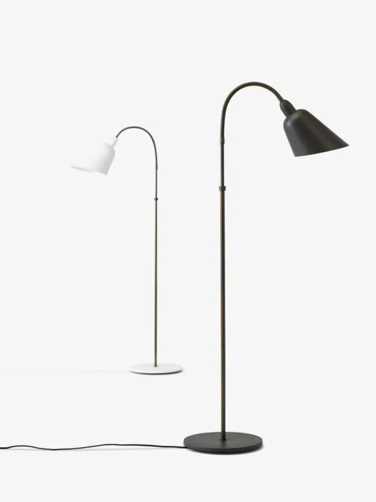 &Tradition Bellevue AJ7 golvlampa, stengrå - bronsfärgad mässing