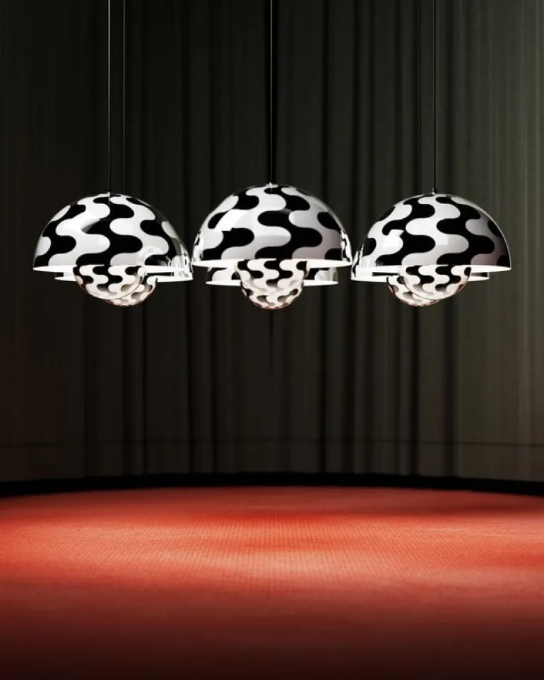 &Tradition Flowerpot VP2 pendellampa, svart - vit