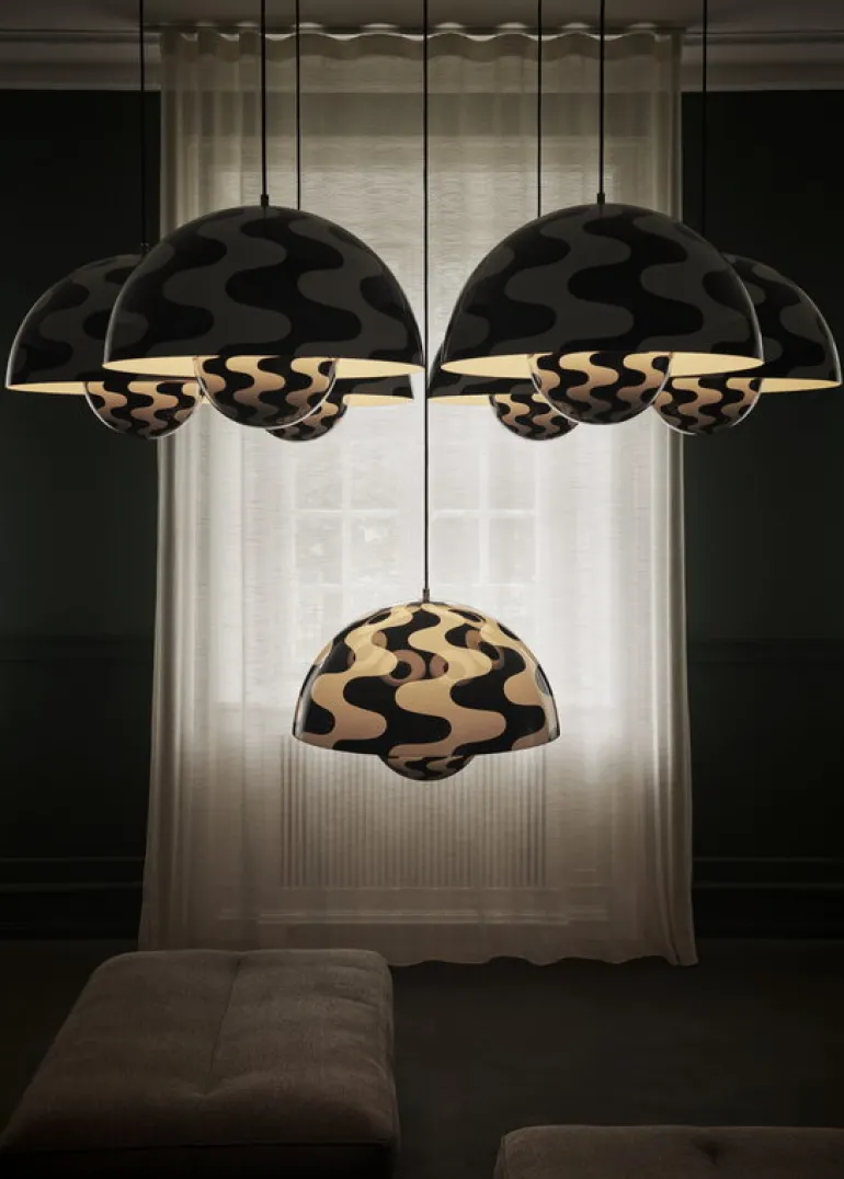 &Tradition Flowerpot VP2 pendellampa, svart - vit