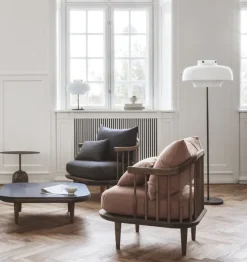 &Tradition Fly SC4 coffee table, smoked oak - black Marquina marble