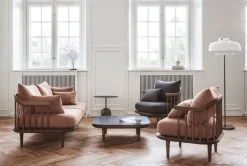 &Tradition Fly SC4 coffee table, smoked oak - black Marquina marble