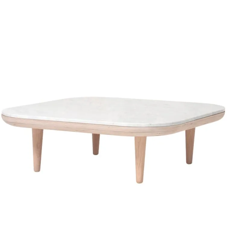 &Tradition Fly SC4 coffee table, white oiled oak - white Carrara marble