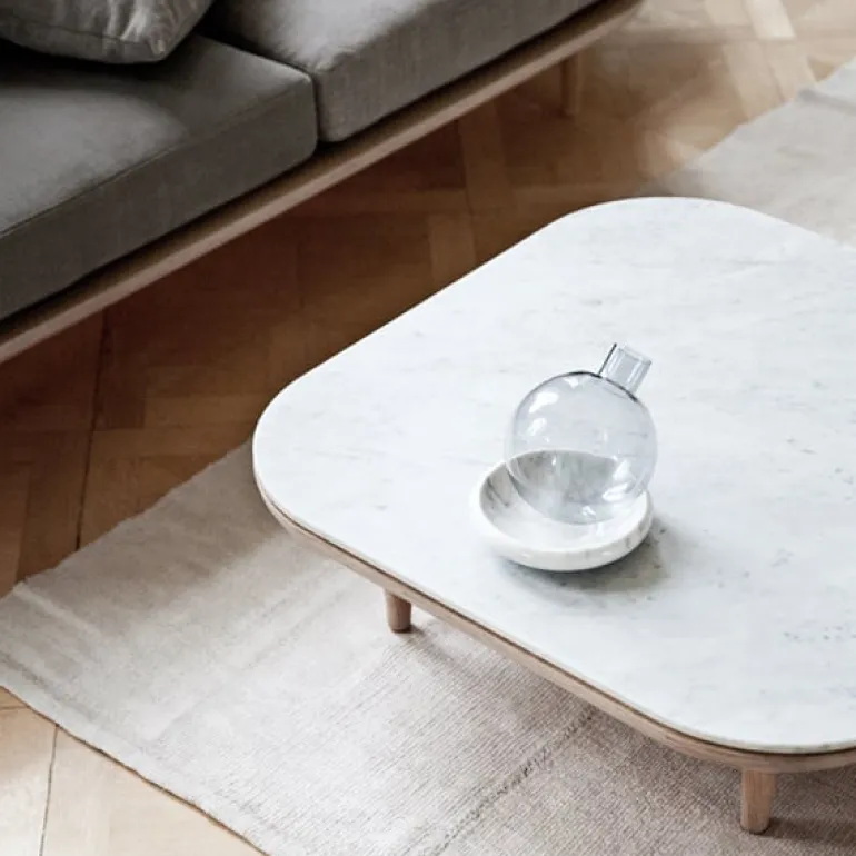 &Tradition Fly SC4 coffee table, white oiled oak - white Carrara marble