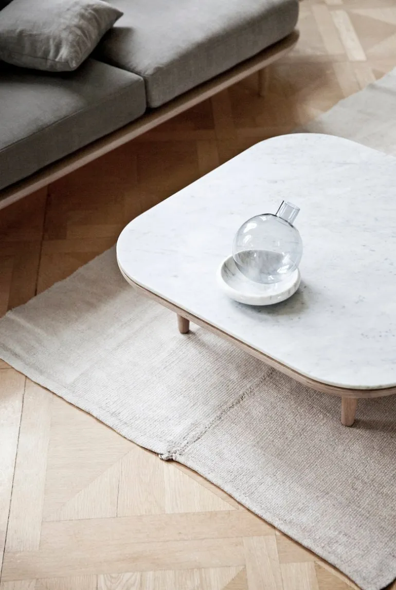 &Tradition Fly SC4 coffee table, white oiled oak - white Carrara marble