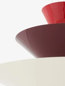 &Tradition Gio LN15 pendellampa, 92 cm, vermilion - mörk burgundy - ecru