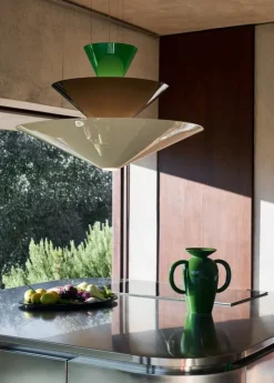 &Tradition Gio LN15 pendel, 92 cm, signalgrön - mörkblå - ecru