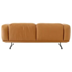 &Tradition Inland AV22 2-sitssoffa, svart - konjaksfärgat Noble-läder