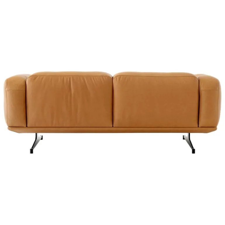 &Tradition Inland AV22 2-sitssoffa, svart - konjaksfärgat Noble-läder