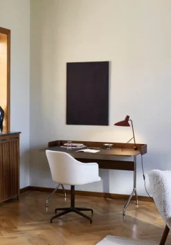 &Tradition Pavilion AV17 skrivbord, iron linoleum - valnöt - krom