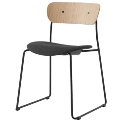 &Tradition Pavilion AV52 stol, lackad ek - grå Re-wool 0198