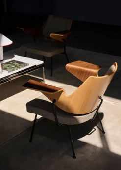 &Tradition RFH RD8 fåtölj, valnöt och bokfaner - brun