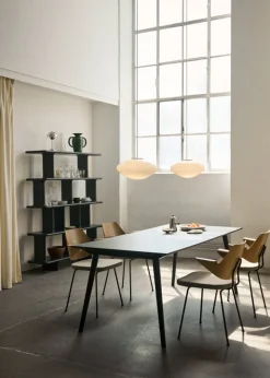 &Tradition RFH RD7 fåtölj, valnöt och bokfaner - beige