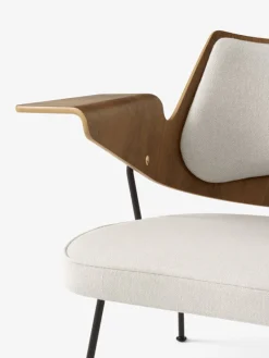 &Tradition RFH RD8 fåtölj, valnöt och bokfaner - beige