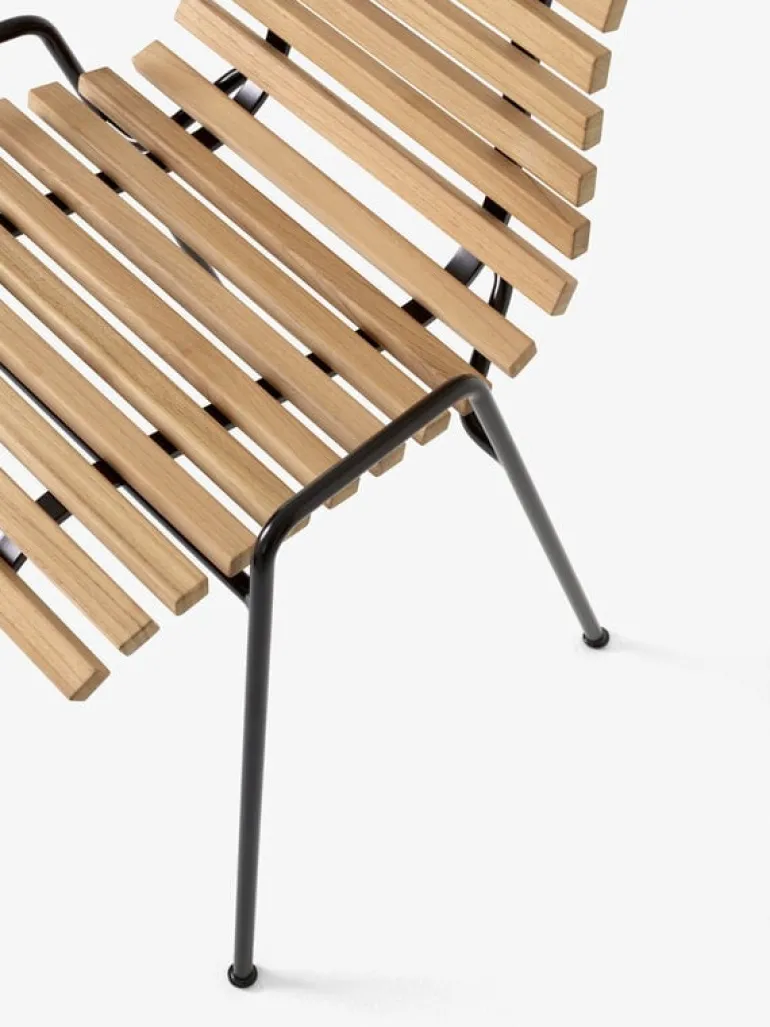 &Tradition RFH RD4, terrassstol, svart - teak