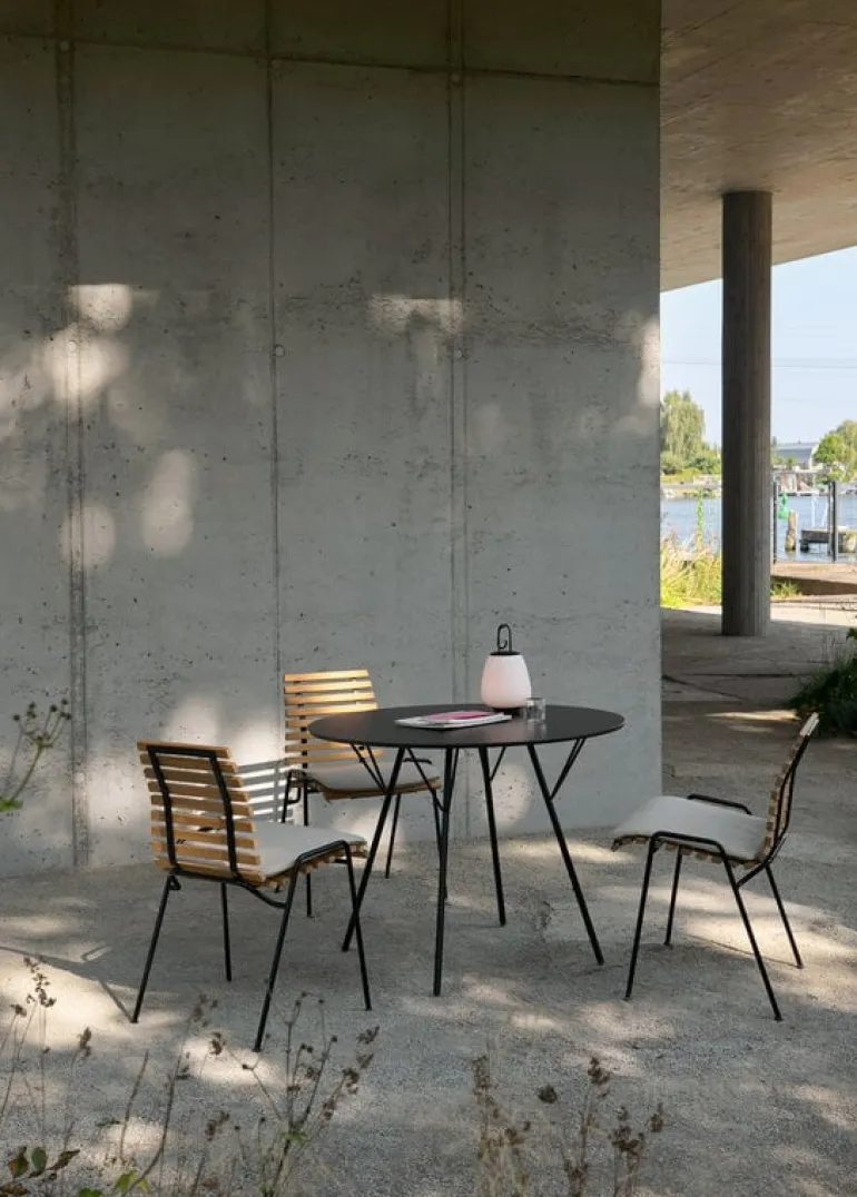 &Tradition RFH RD4, terrassstol, svart - teak