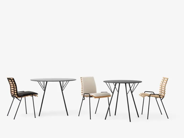 &Tradition RFH RD4, terrassstol, svart - teak