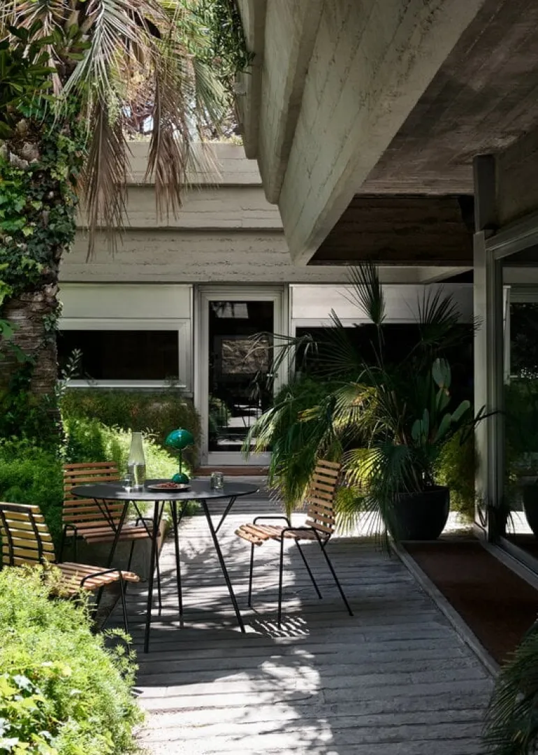 &Tradition RFH RD4, terrassstol, svart - teak