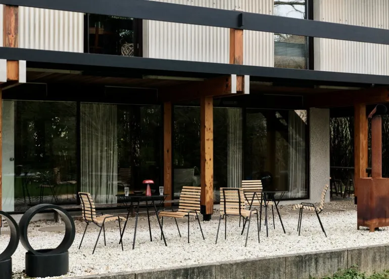 &Tradition RFH RD4, terrassstol, svart - teak