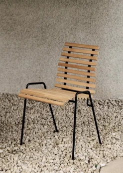 &Tradition RFH RD4, terrassstol, svart - teak