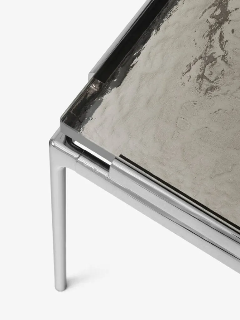 &Tradition Sett LN12 soffbord, rökfärgat glas - mörkt krom